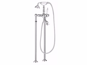 Retro freestanding bathtub faucet - Vintage style 2 hole floor standing brass bathtub mixer by Tender rain - view 2